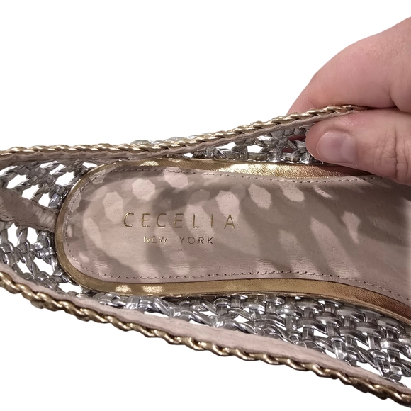 Anthropology CECELIA NEW YORK Metallic Woven Pointed-Toe Flats - Picture 7 of 9